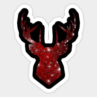 Red Christmas Stag Sticker